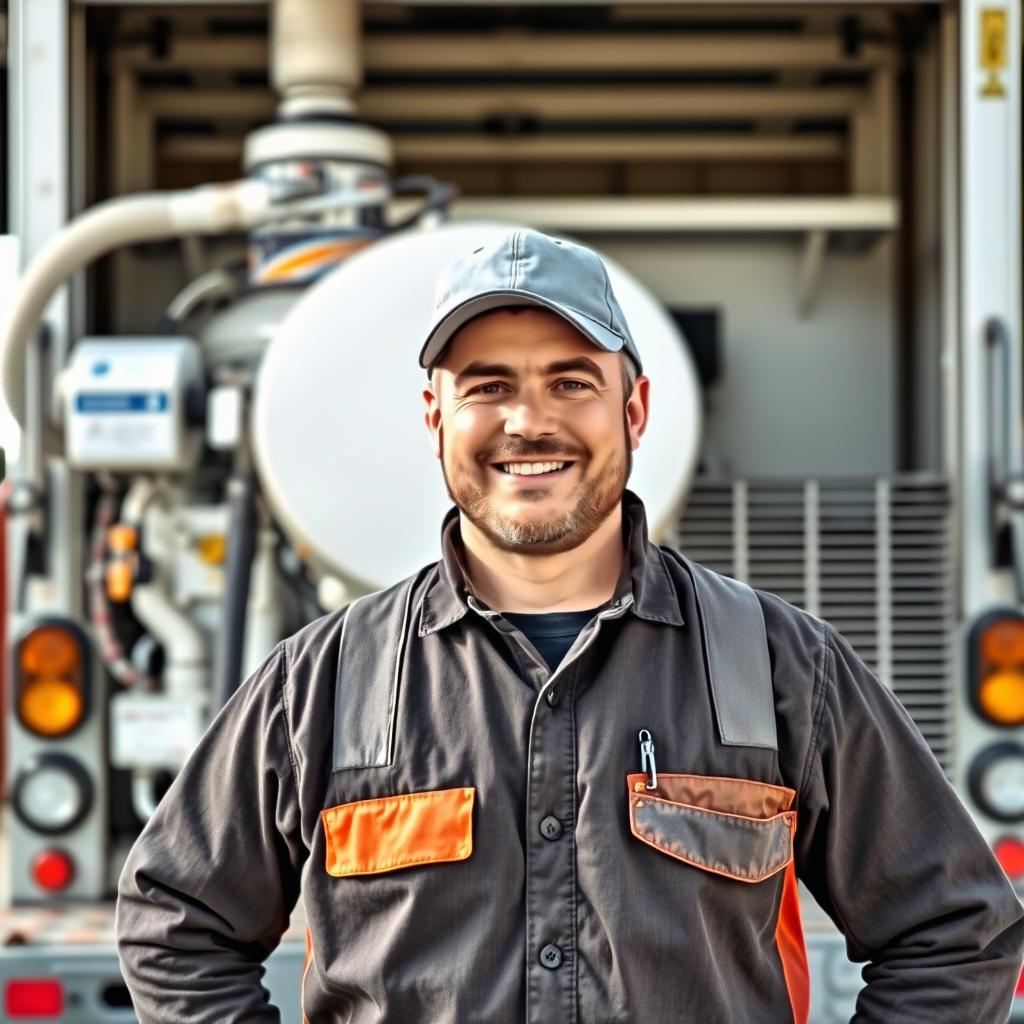 A professional insulation contractor standing in front of spray foam equipment